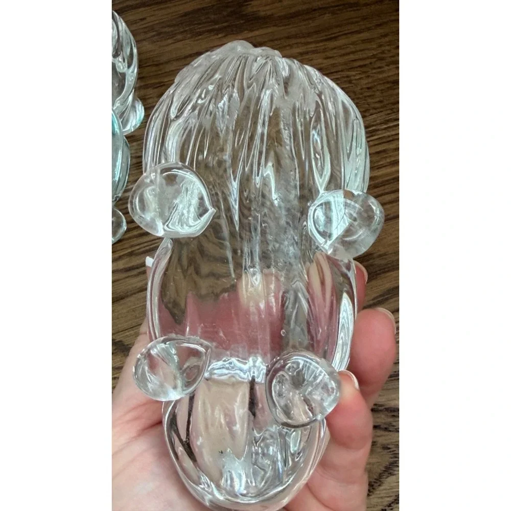 VTg Glass Crystal? Rabbit Bunny Figure Handmade Clear Glass Sitting Heavy Easter